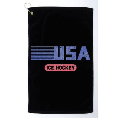 Retro Usa 2024 Team American Ice Hockey Vintage Golf Towel