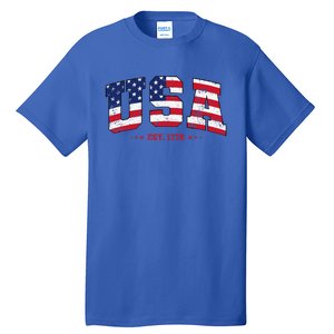 Retro USA 4th July Est 1776 America Patriotic Tall T-Shirt