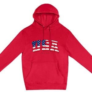 Retro USA 4th July Est 1776 America Patriotic Premium Pullover Hoodie