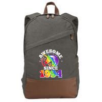 Rainbow Unicorn Awesome Since 1994 30th Birthday Cotton Canvas Backpack