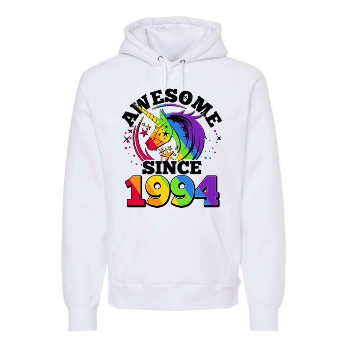 Rainbow Unicorn Awesome Since 1994 30th Birthday Premium Hoodie