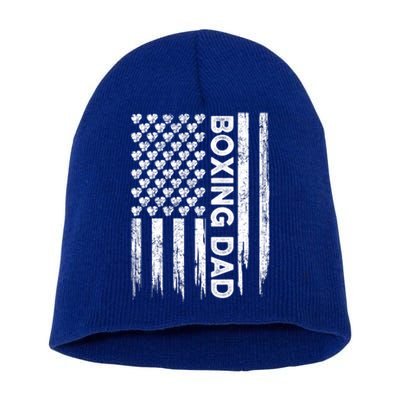 Retro Usa American Flag Boxing Dad Patriotic Fathers Day Gift Short Acrylic Beanie