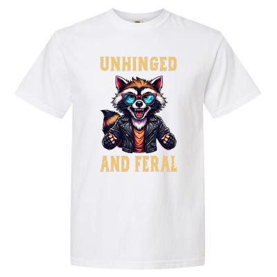 Raccoon Unhinged And Feral Retro Funny Raccoon Feral Summer Garment-Dyed Heavyweight T-Shirt