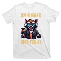 Raccoon Unhinged And Feral Retro Funny Raccoon Feral Summer T-Shirt