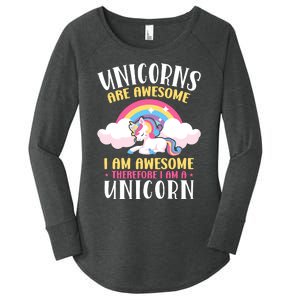 Rainbow Unicorn Are Awesome Women's Perfect Tri Tunic Long Sleeve Shirt