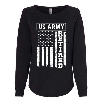 Retired US Army American Flag Retirement Womens California Wash Sweatshirt