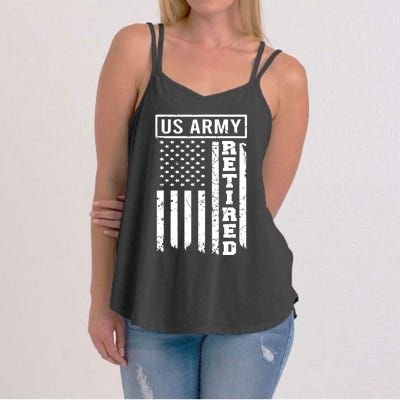 Retired US Army American Flag Retirement Women's Strappy Tank