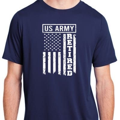 Retired US Army American Flag Retirement Adult ChromaSoft Performance T-Shirt