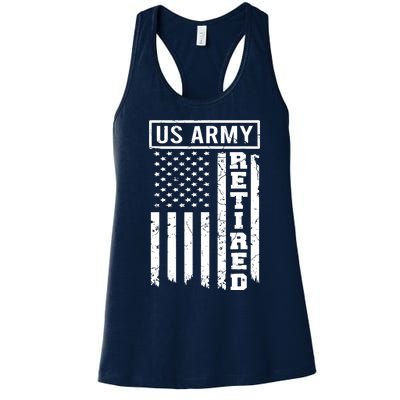 Retired US Army American Flag Retirement Women's Racerback Tank