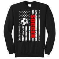 Retro Us American Flag Soccer Patriotic Soccer Sweatshirt