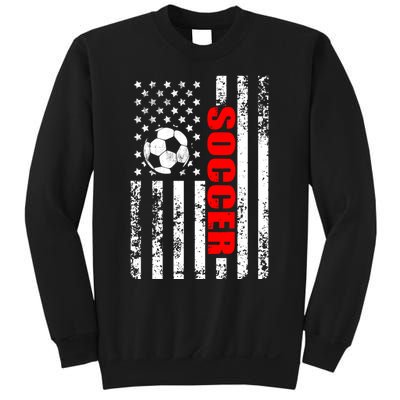 Retro Us American Flag Soccer Patriotic Soccer Sweatshirt