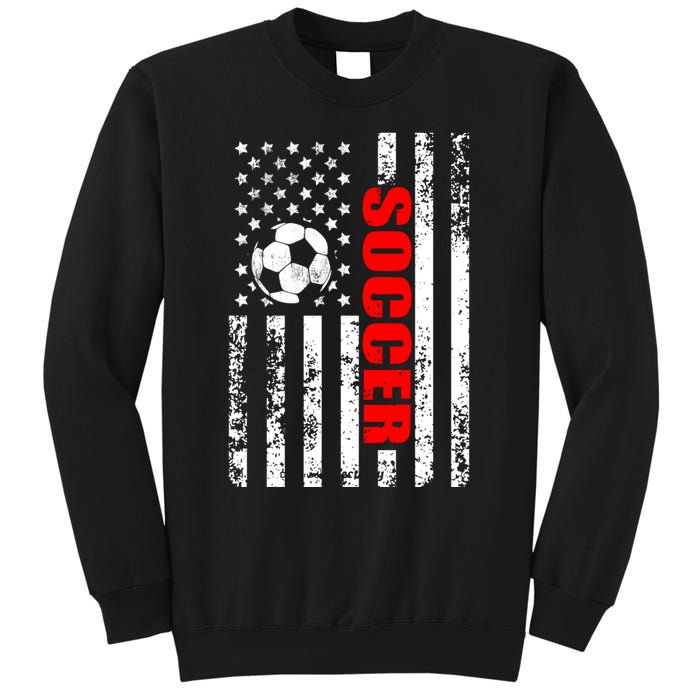 Retro Us American Flag Soccer Patriotic Soccer Sweatshirt