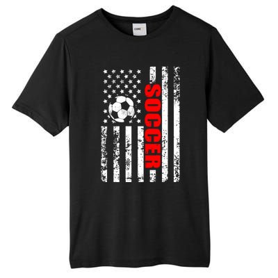 Retro Us American Flag Soccer Patriotic Soccer Tall Fusion ChromaSoft Performance T-Shirt