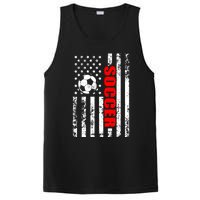 Retro Us American Flag Soccer Patriotic Soccer PosiCharge Competitor Tank