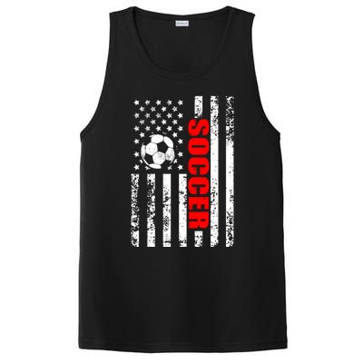 Retro Us American Flag Soccer Patriotic Soccer PosiCharge Competitor Tank