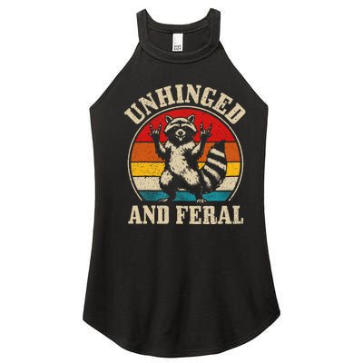 Raccoon Unhinged And Feral Retro Funny Raccoon Feral Summer Women’s Perfect Tri Rocker Tank