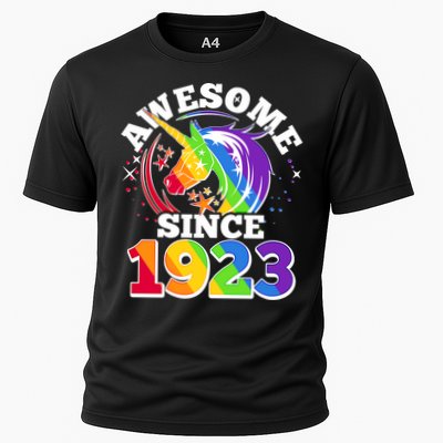 Rainbow Unicorn Awesome Since 1923 100th Birthday Performance Shirt