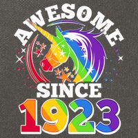 Rainbow Unicorn Awesome Since 1923 100th Birthday Cotton Canvas Backpack