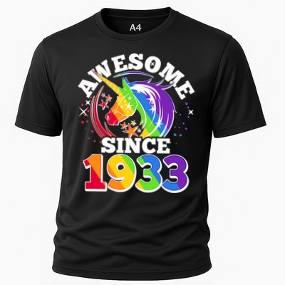 Rainbow Unicorn Awesome Since 1933 90th Birthday Performance Shirt
