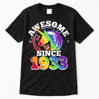 Rainbow Unicorn Awesome Since 1933 90th Birthday Tall T-Shirt