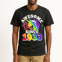 Rainbow Unicorn Awesome Since 1933 90th Birthday Tall T-Shirt