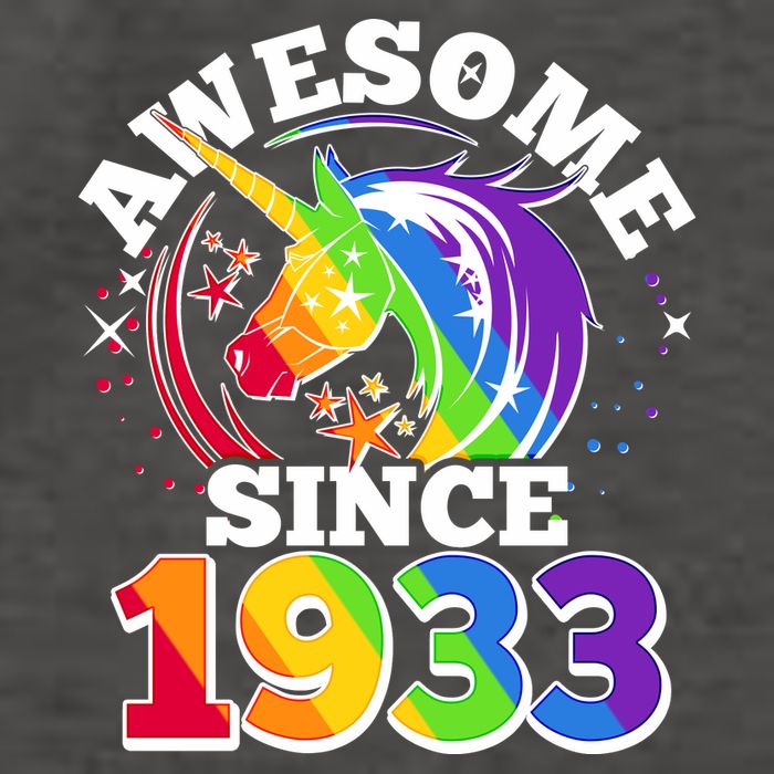 Rainbow Unicorn Awesome Since 1933 90th Birthday Vector Backpack