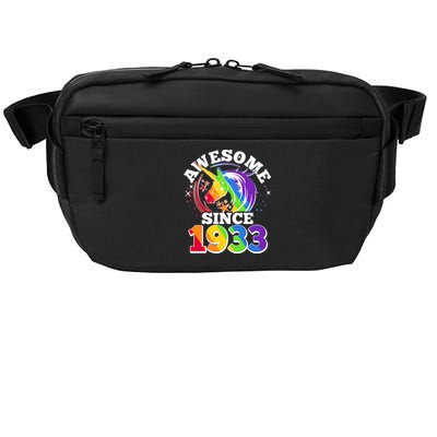 Rainbow Unicorn Awesome Since 1933 90th Birthday Crossbody Pack