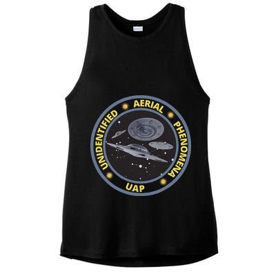 Retro Unidentified Aerial Phenomena Spaceships Uap Ladies PosiCharge Tri-Blend Wicking Tank