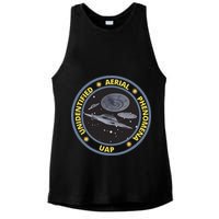 Retro Unidentified Aerial Phenomena Spaceships Uap Ladies PosiCharge Tri-Blend Wicking Tank