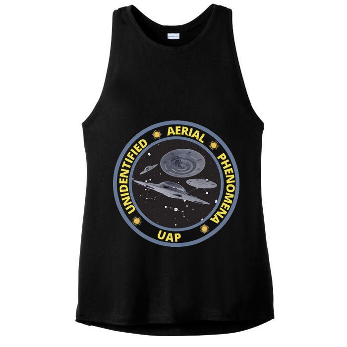 Retro Unidentified Aerial Phenomena Spaceships Uap Ladies PosiCharge Tri-Blend Wicking Tank
