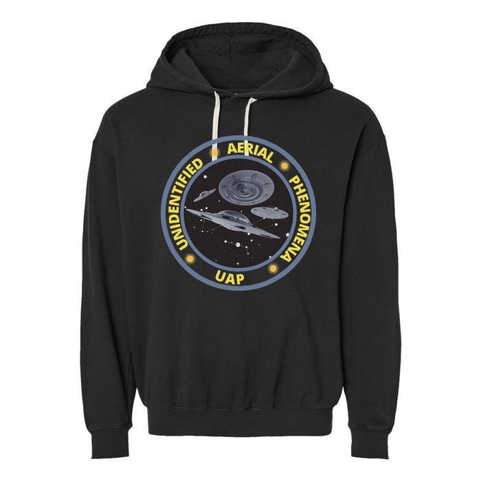 Retro Unidentified Aerial Phenomena Spaceships Uap Garment-Dyed Fleece Hoodie