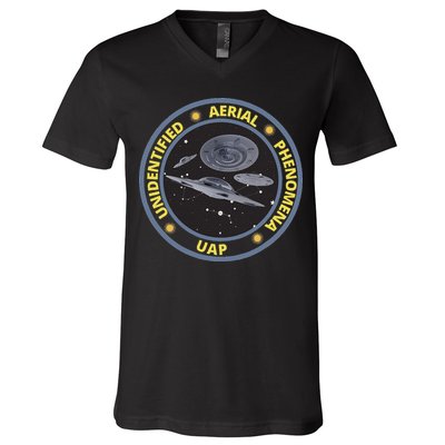 Retro Unidentified Aerial Phenomena Spaceships Uap V-Neck T-Shirt