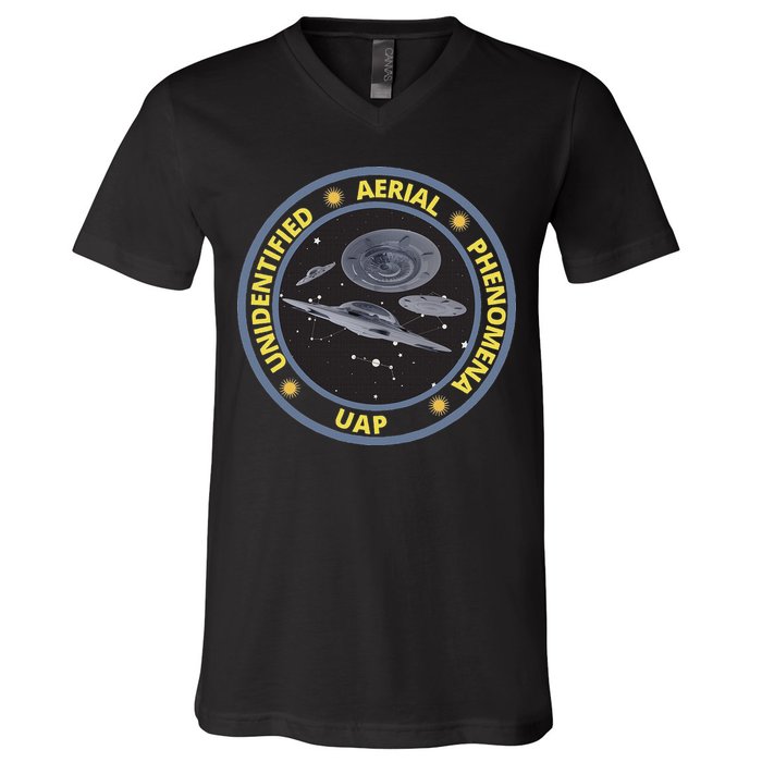 Retro Unidentified Aerial Phenomena Spaceships Uap V-Neck T-Shirt