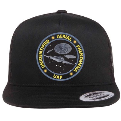 Retro Unidentified Aerial Phenomena Spaceships Uap Flat Bill Trucker Hat