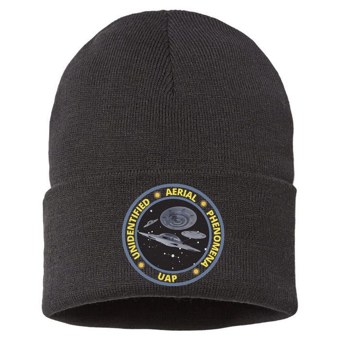 Retro Unidentified Aerial Phenomena Spaceships Uap Sustainable Knit Beanie