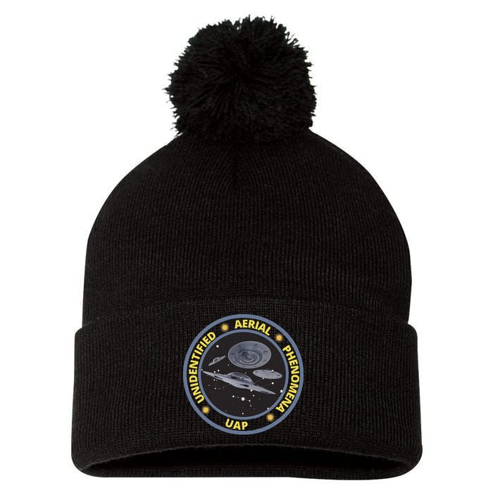 Retro Unidentified Aerial Phenomena Spaceships Uap Pom Pom 12in Knit Beanie