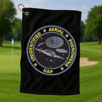 Retro Unidentified Aerial Phenomena Spaceships Uap Golf Towel