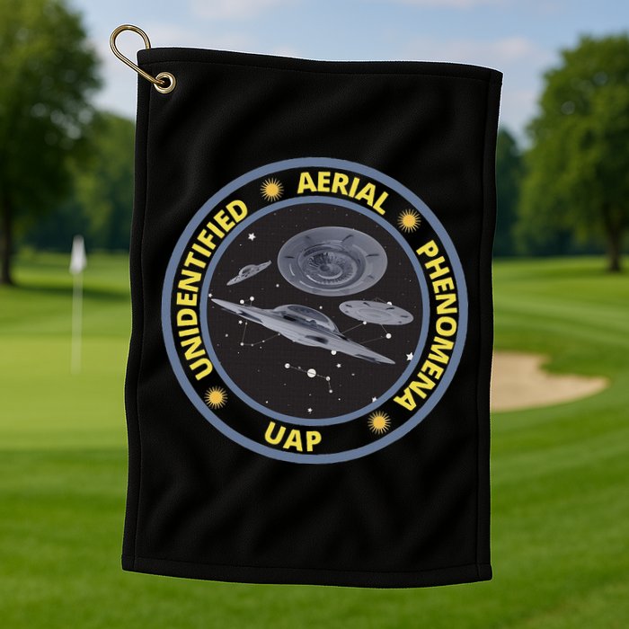 Retro Unidentified Aerial Phenomena Spaceships Uap Golf Towel