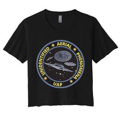 Retro Unidentified Aerial Phenomena Spaceships Uap Women's Crop Top Tee