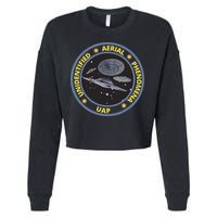 Retro Unidentified Aerial Phenomena Spaceships Uap Cropped Pullover Crew