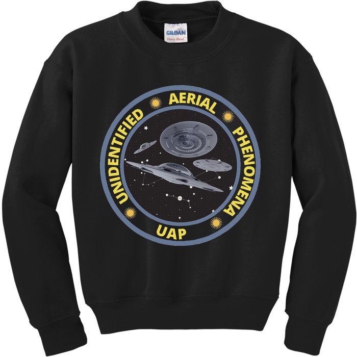 Retro Unidentified Aerial Phenomena Spaceships Uap Kids Sweatshirt