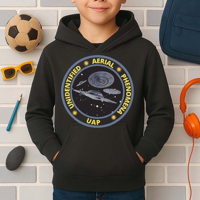 Retro Unidentified Aerial Phenomena Spaceships Uap Kids Hoodie