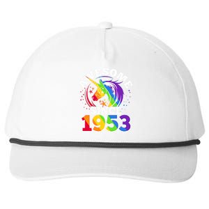 Rainbow Unicorn Awesome Since 1953 70th Birthday Snapback Five-Panel Rope Hat