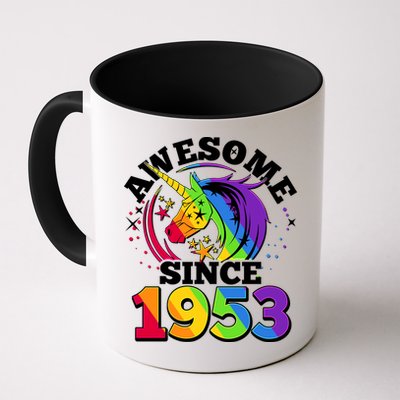 Rainbow Unicorn Awesome Since 1953 70th Birthday Mug