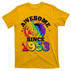 Rainbow Unicorn Awesome Since 1953 70th Birthday T-Shirt