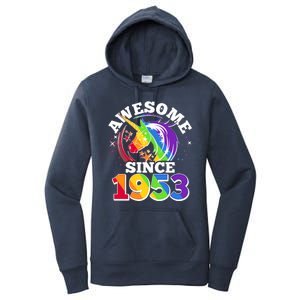 Rainbow Unicorn Awesome Since 1953 70th Birthday Women's Pullover Hoodie