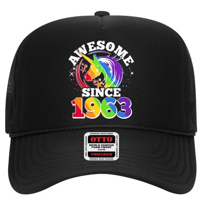 Rainbow Unicorn Awesome Since 1963 60th Birthday Trucker Hat