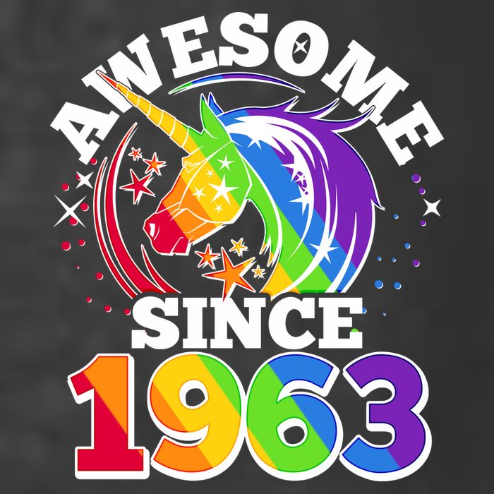 Rainbow Unicorn Awesome Since 1963 60th Birthday T-Shirt