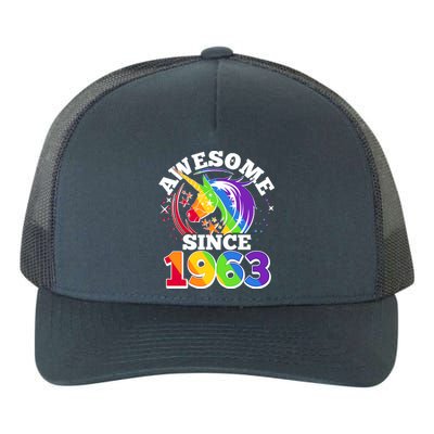 Rainbow Unicorn Awesome Since 1963 60th Birthday Yupoong Adult 5-Panel Trucker Hat