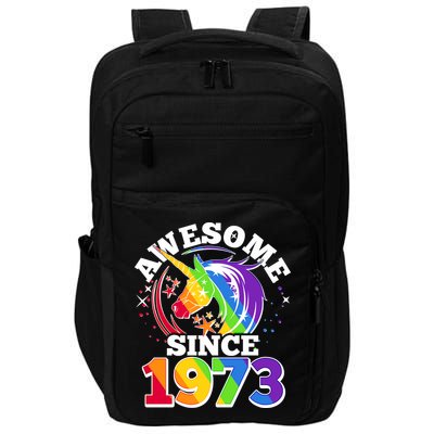 Rainbow Unicorn Awesome Since 1973 50th Birthday Impact Tech Backpack